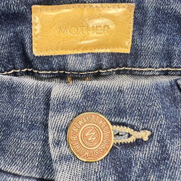 MOTHER Looker Ankle Fray Jeans Baby, Drive South Wash Low Rise Skinny Size 26 - Picture 6 of 15